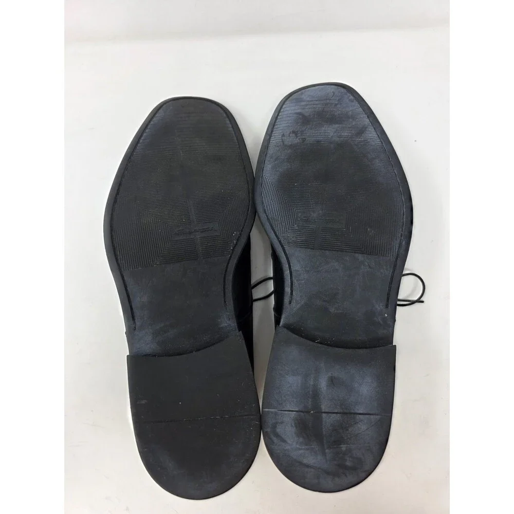 Santoni Nuvola Italy Black Leather Apron Toe Bluchers Men’s Shoes 11.5D